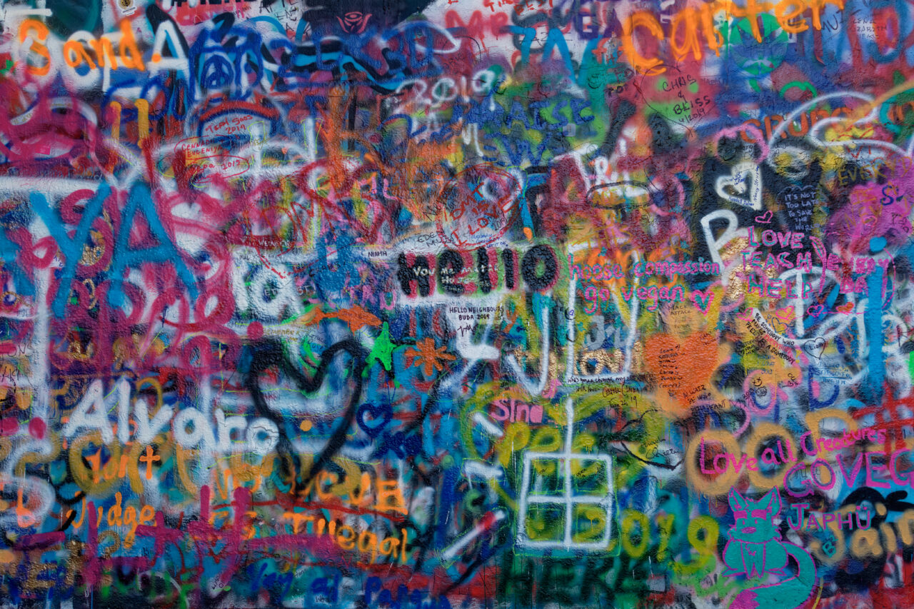 Lennon wall graffiti